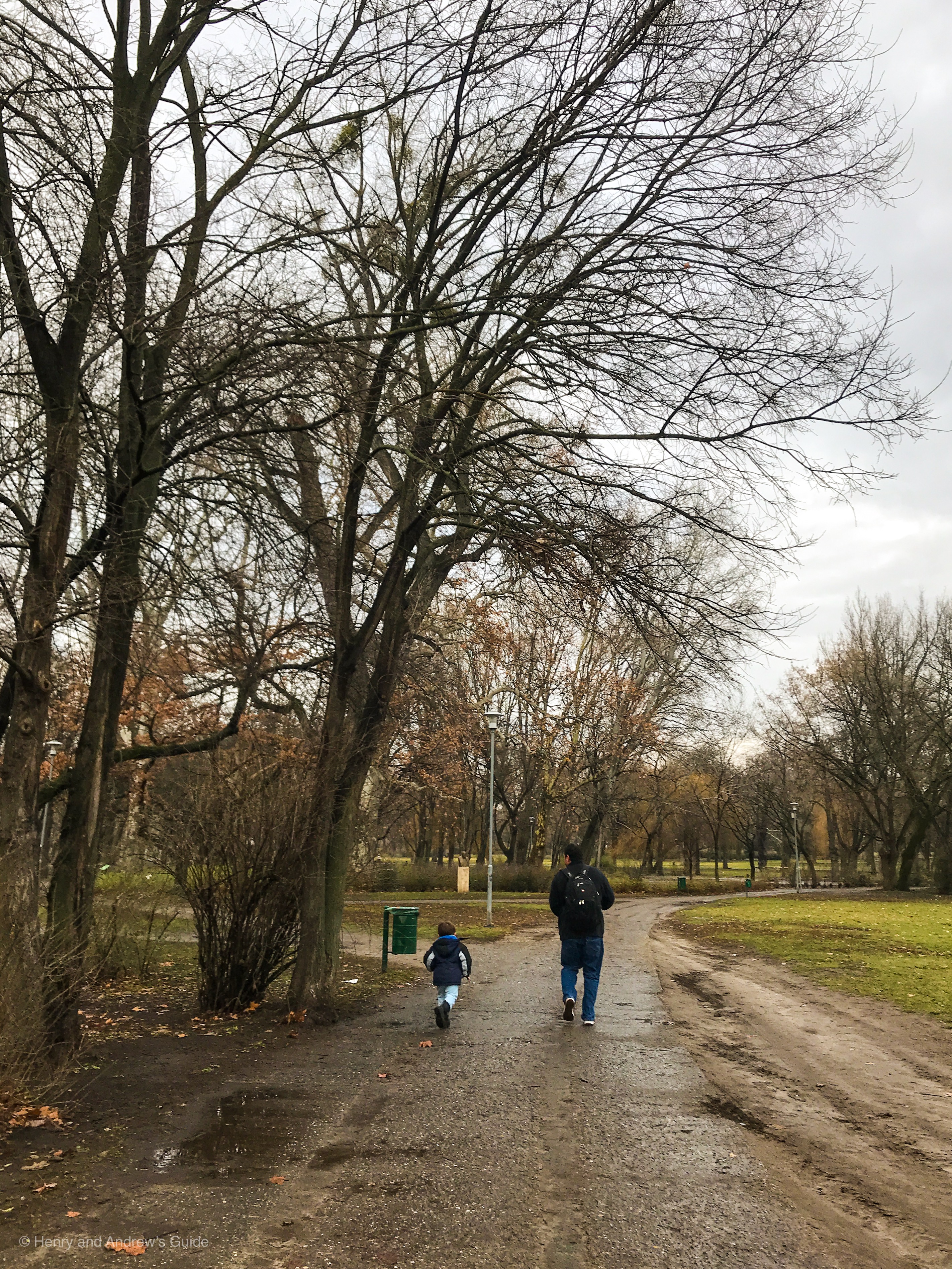 Running around in City Park Budapest with dad