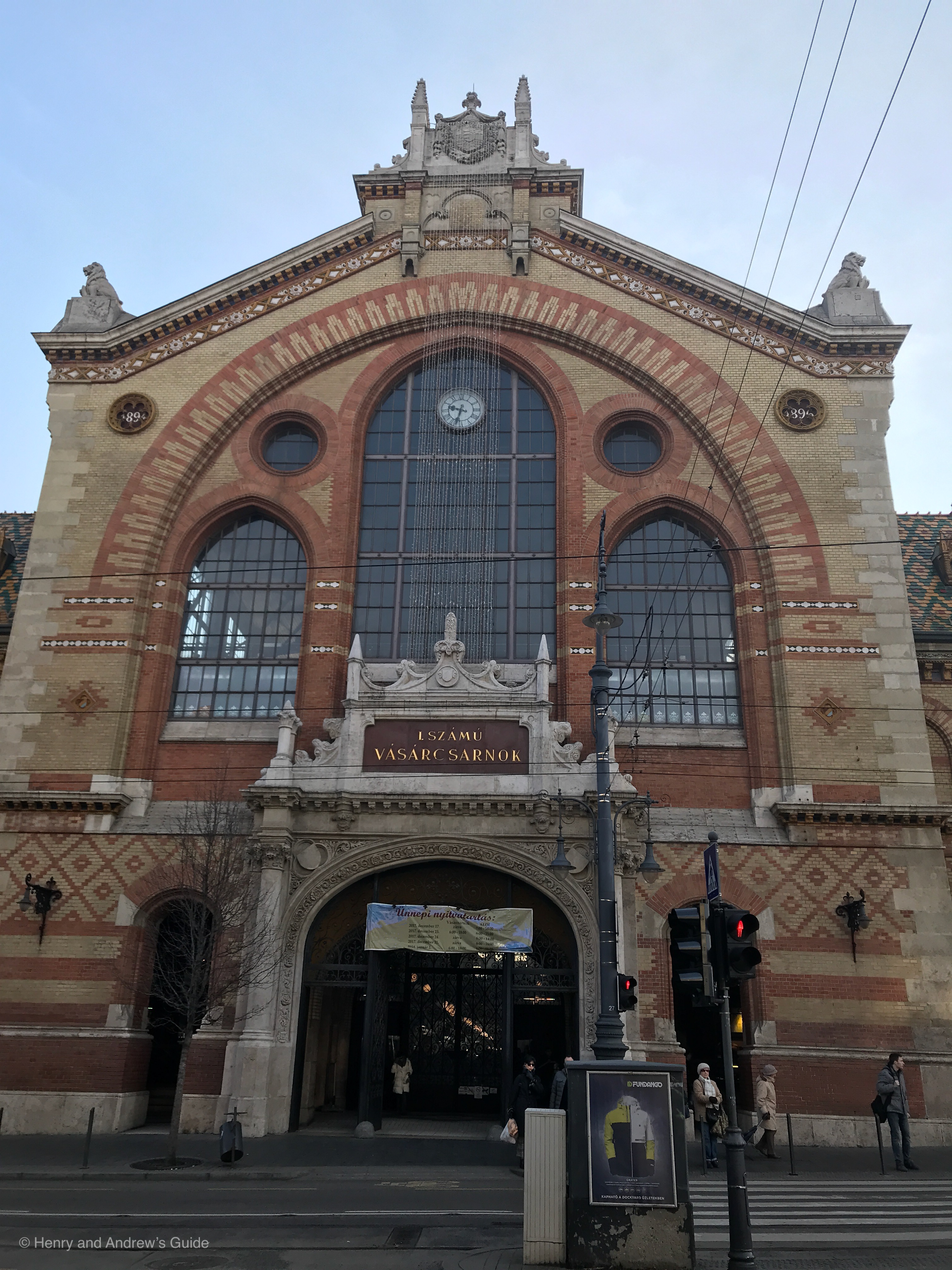 The entrance of the Grand Central Market in Budapest