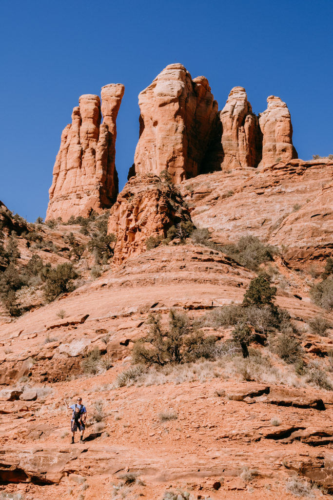 Dad hiking Cathedral Rock Sedona Arizona