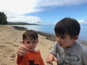 Best Kids Resort Fiji Henry and Andrew's Guide Fiji Holiday with Kids Kids Playing with Hermit Crab